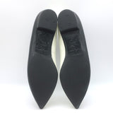 Saint Laurent Two-Tone Pointed Toe Ballet Flats Black & Cream Leather Size 39.5