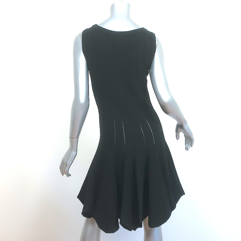 Jonathan Simkhai Fit &amp; Flare Dress Black Pointelle Stretch Knit Size Small