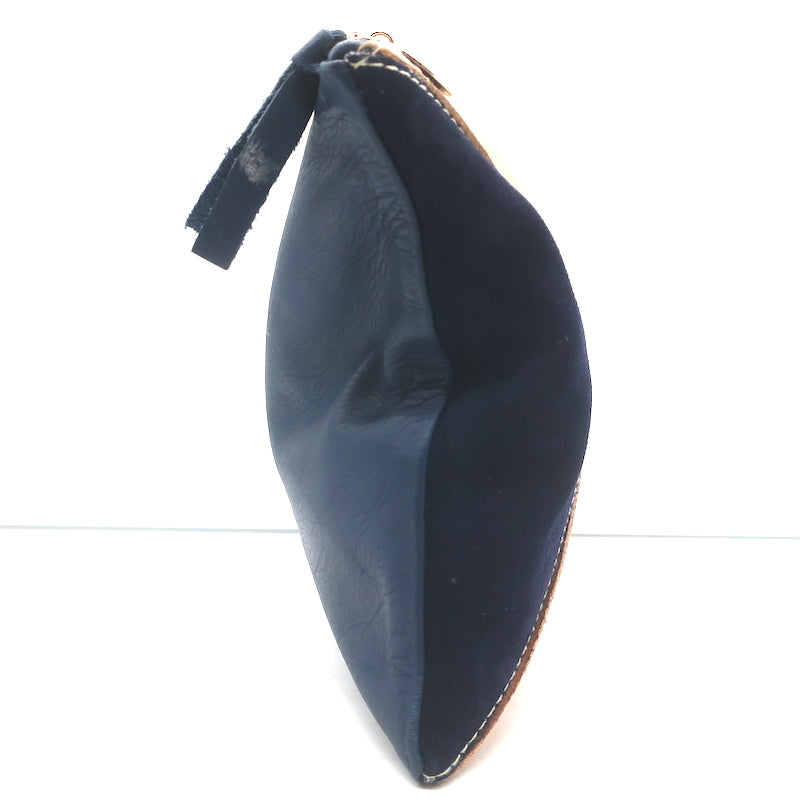 Clare V. Patchwork Flat Clutch Multicolor Leather &amp; Suede