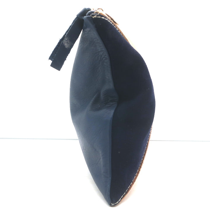 Clare V. Patchwork Flat Clutch Multicolor Leather &amp; Suede