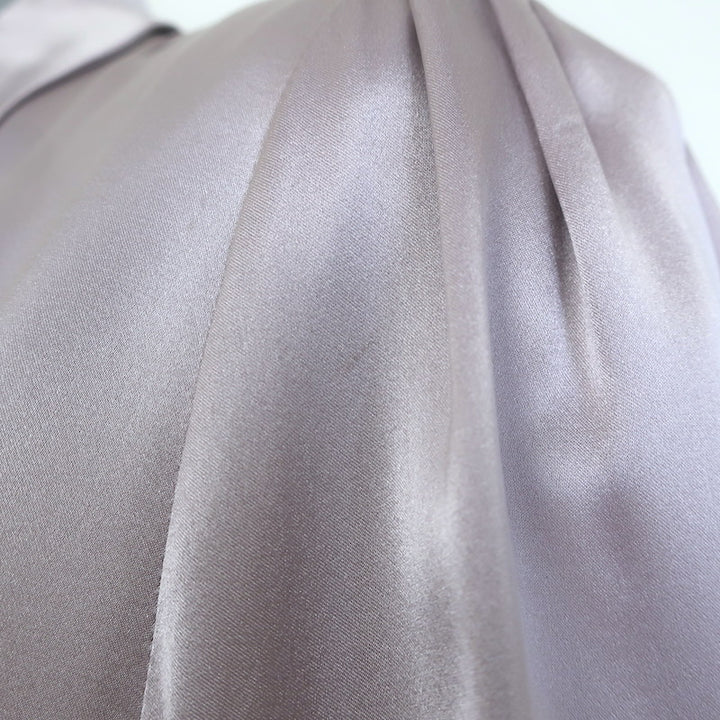 Zimmermann Blouson-Sleeve Mini Wrap Dress Lavender Silk Satin Size 2