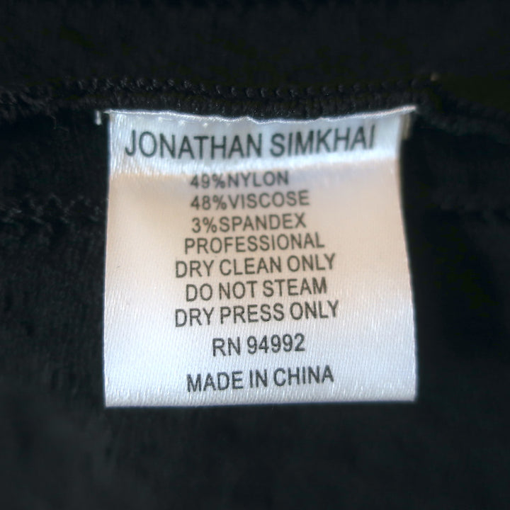 Jonathan Simkhai Fit &amp; Flare Dress Black Pointelle Stretch Knit Size Small