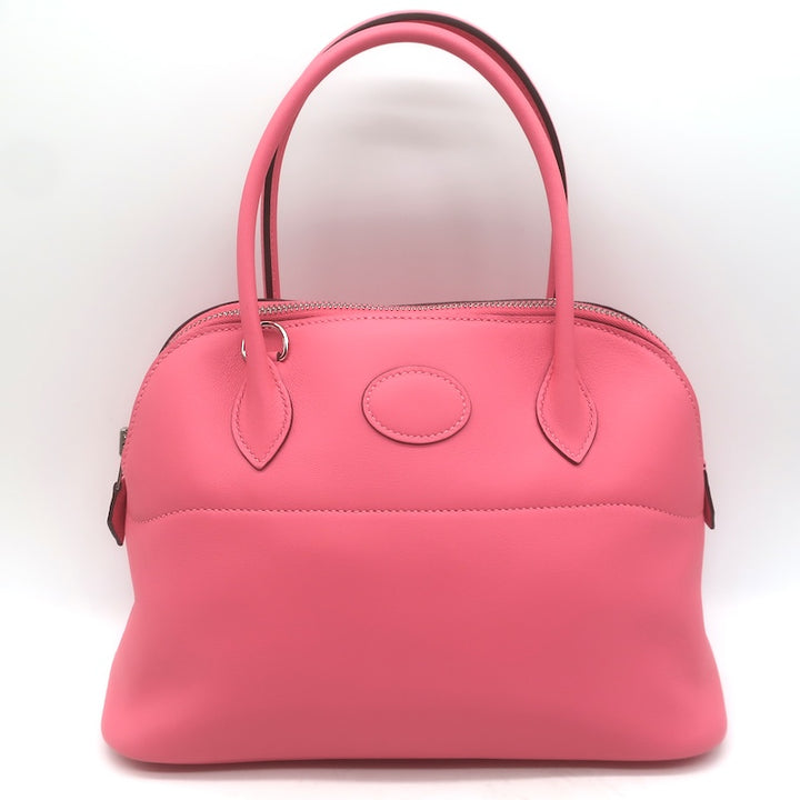 Hermes 2018 Bolide 27 Top Handle Bag Rose Azalee Swift Leather