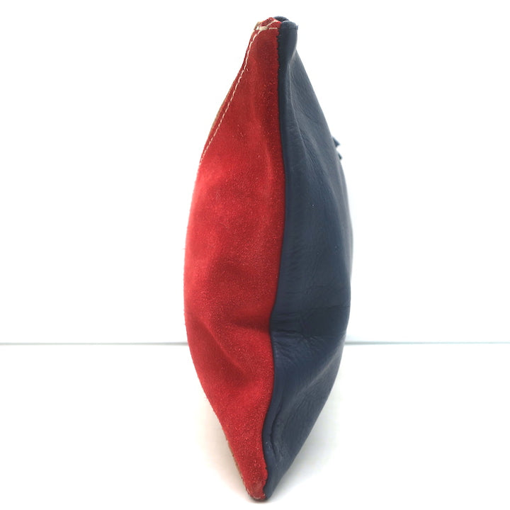 Clare V. Patchwork Flat Clutch Multicolor Leather &amp; Suede