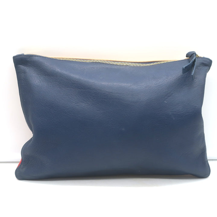 Clare V. Patchwork Flat Clutch Multicolor Leather &amp; Suede