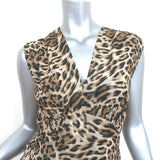 L'Agence Sleeveless Sheath Dress Leopard Print Chiffon Size 2
