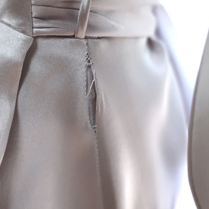 Zimmermann Blouson-Sleeve Mini Wrap Dress Lavender Silk Satin Size 2