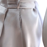 Zimmermann Blouson-Sleeve Mini Wrap Dress Lavender Silk Satin Size 2