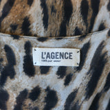 L'Agence Sleeveless Sheath Dress Leopard Print Chiffon Size 2