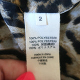 L'Agence Sleeveless Sheath Dress Leopard Print Chiffon Size 2
