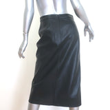 L'Agence Milann Vegan Leather Button-Front Midi Skirt Black Size 4
