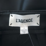 L'Agence Milann Vegan Leather Button-Front Midi Skirt Black Size 4