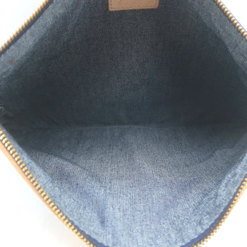 Clare V. Patchwork Flat Clutch Multicolor Leather &amp; Suede