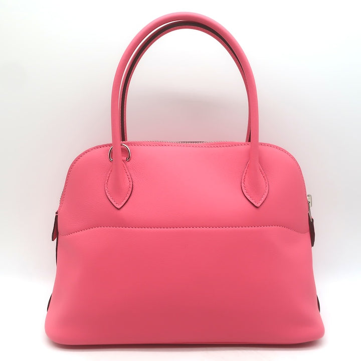 Hermes 2018 Bolide 27 Top Handle Bag Rose Azalee Swift Leather
