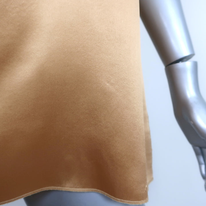 Dolce &amp; Gabbana Tank Top Gold Satin Size 42 Sleeveless Blouse