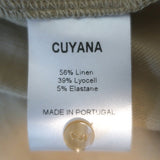 Cuyana Button-Front Blouse Beige Linen-Blend Size Small 3/4 Sleeve Top