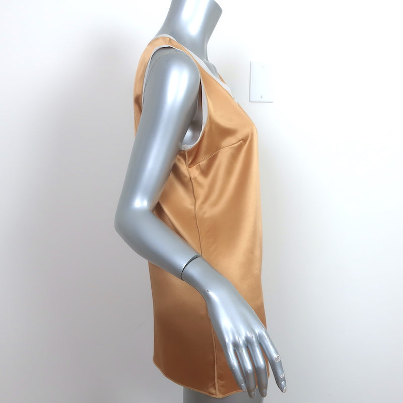 Dolce &amp; Gabbana Tank Top Gold Satin Size 42 Sleeveless Blouse