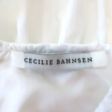 Cecilie Bahnsen Chloe Ruffled Midi Dress White Smocked Stretch Cotton Size US 2