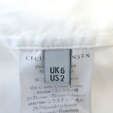 Cecilie Bahnsen Chloe Ruffled Midi Dress White Smocked Stretch Cotton Size US 2