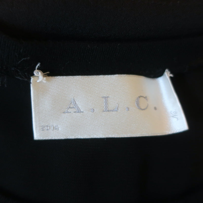 A.L.C. Layered Tank Top Palmer Black Knit &amp; Silk Size Small Sleeveless Blouse