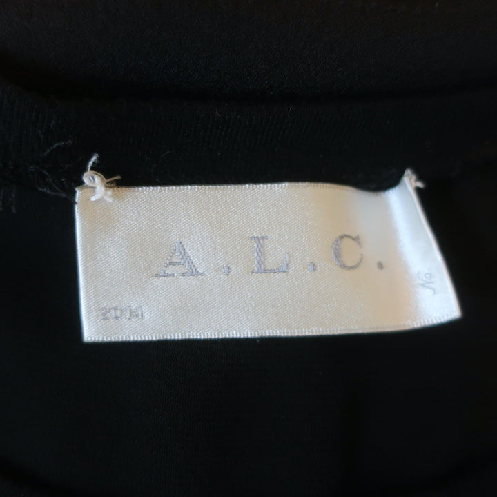 A.L.C. Layered Tank Top Palmer Black Knit &amp; Silk Size Small Sleeveless Blouse