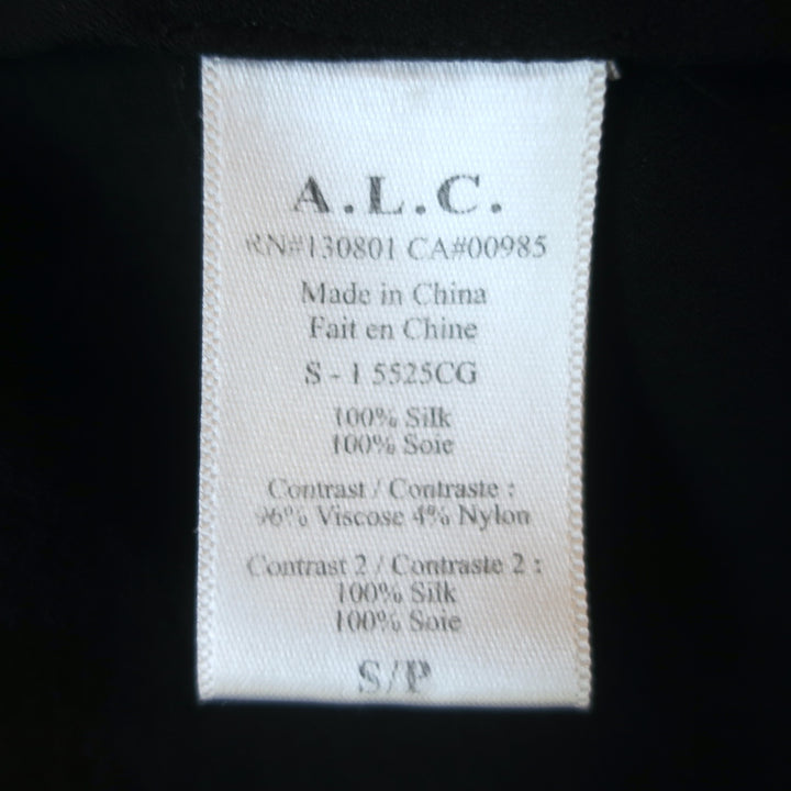 A.L.C. Layered Tank Top Palmer Black Knit &amp; Silk Size Small Sleeveless Blouse