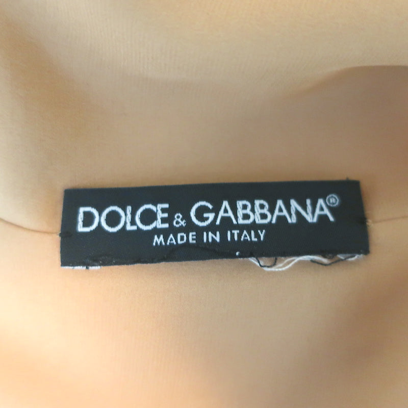 Dolce &amp; Gabbana Tank Top Gold Satin Size 42 Sleeveless Blouse