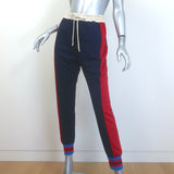 Gucci Striped Technical Jersey Track Pants Navy/Red Cotton-Blend Size Medium