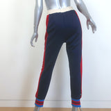 Gucci Striped Technical Jersey Track Pants Navy/Red Cotton-Blend Size Medium