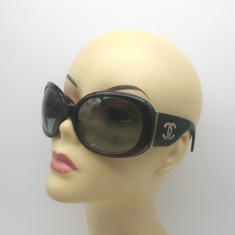 Chanel CC Logo Oversized Sunglasses 63mm Black 5167