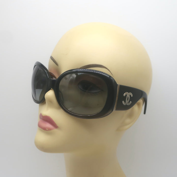 Chanel CC Logo Oversized Sunglasses 63mm Black 5167