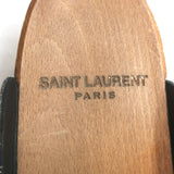 Saint Laurent Floral Print Studded Clogs Black Leather Size 39.5