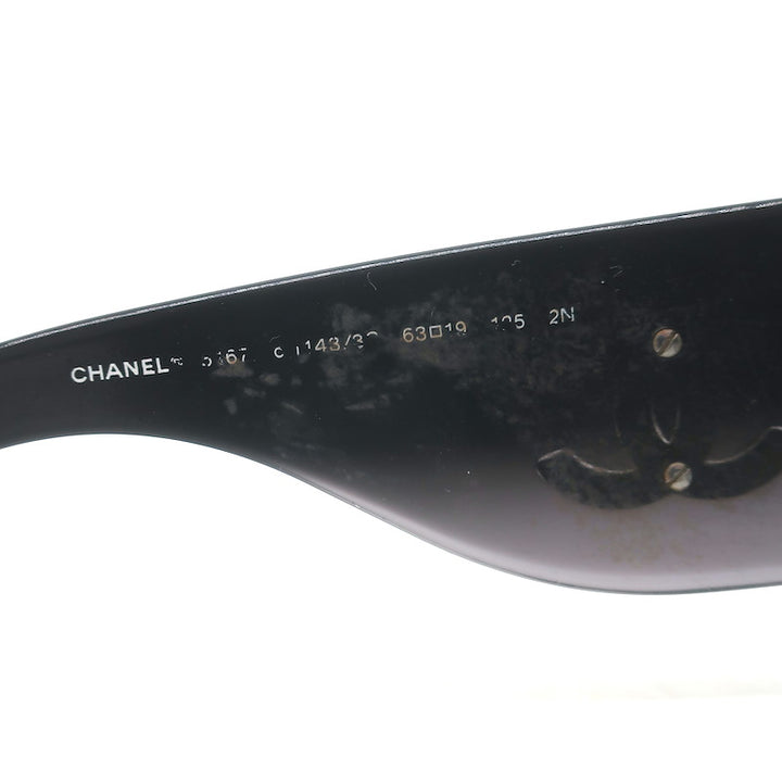 Chanel CC Logo Oversized Sunglasses 63mm Black 5167
