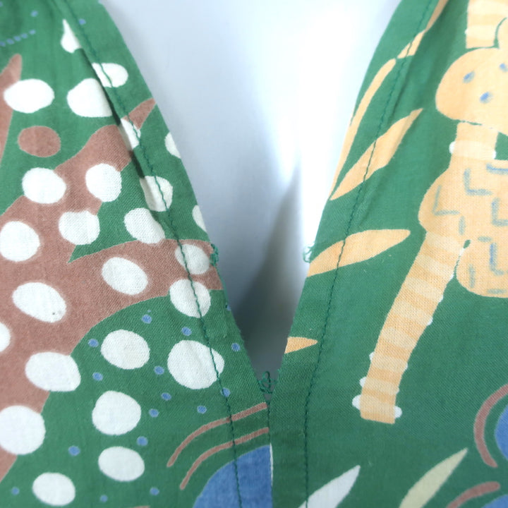 Velvet by Graham &amp; Spencer Midi Dress Green Floral Print Cotton Size Medium