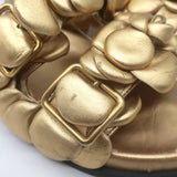 Valentino Atelier 03 Rose Edition Slide Sandals Gold Metallic Leather Size 39.5