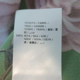 Gucci Collared Bow Blouse Green Rose Print Silk Crepe Size 42 Long Sleeve Top