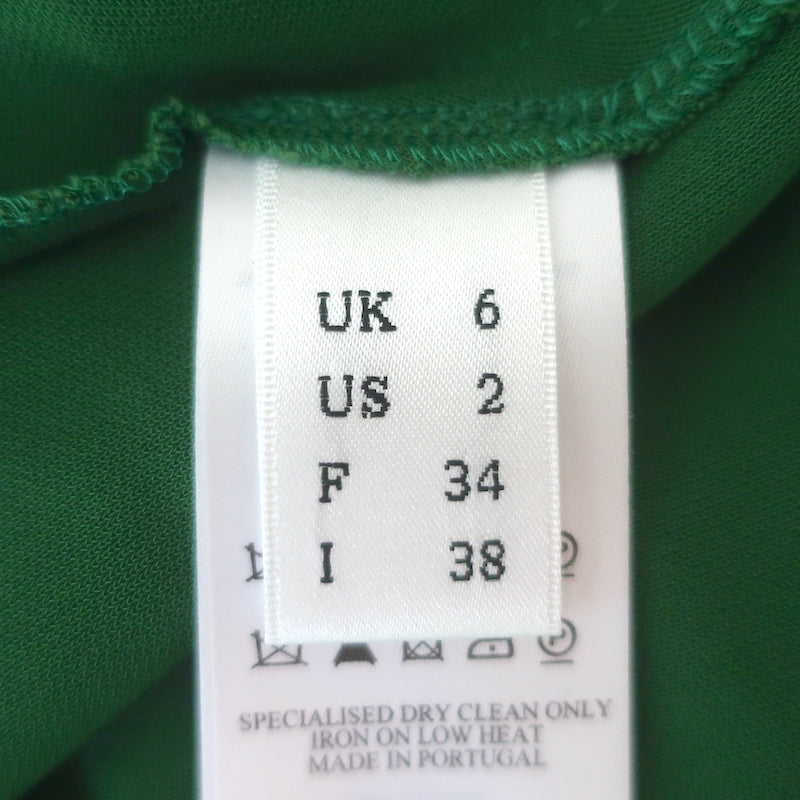 Victoria Beckham Slash-Neck Ruched Asymmetric Midi Dress Green Size US 2