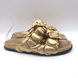 Valentino Atelier 03 Rose Edition Slide Sandals Gold Metallic Leather Size 39.5
