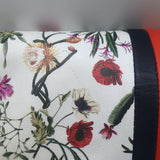 Clare V. Striped Foldover Clutch White Desert Flower Print Leather