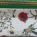 Clare V. Striped Foldover Clutch White Desert Flower Print Leather