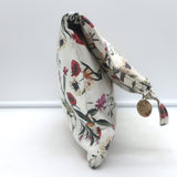 Clare V. Striped Foldover Clutch White Desert Flower Print Leather