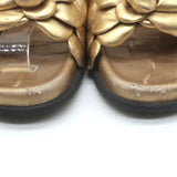 Valentino Atelier 03 Rose Edition Slide Sandals Gold Metallic Leather Size 39.5