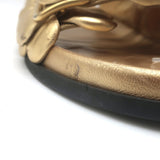 Valentino Atelier 03 Rose Edition Slide Sandals Gold Metallic Leather Size 39.5