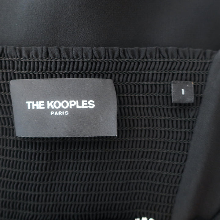 The Kooples Rhinestone-Strap Midi Dress Black Silk Size 1