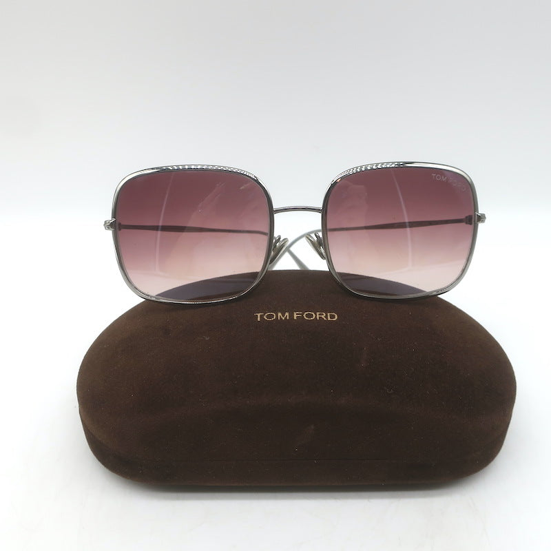 Tom Ford Keira Square Sunglasses 58mm Silver/Rose TF865 14U