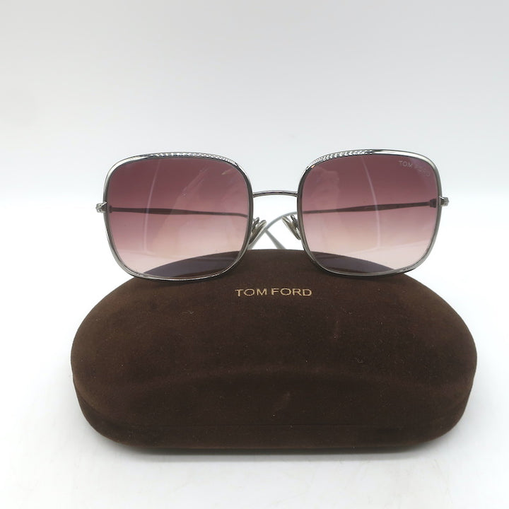 Tom Ford Keira Square Sunglasses 58mm Silver/Rose TF865 14U