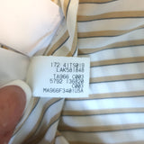 Brunello Cucinelli Contrast-Cuff Blouse Cream/Gold Striped Silk Size Medium