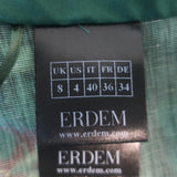 Erdem Luna Cropped Halterneck Wrap Top Green Floral Print Linen Size US 6 NEW