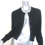 T by Alexander Wang Logo-Embroidered Cropped Cardigan Black Wool Size Large NEW