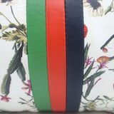 Clare V. Striped Foldover Clutch White Desert Flower Print Leather